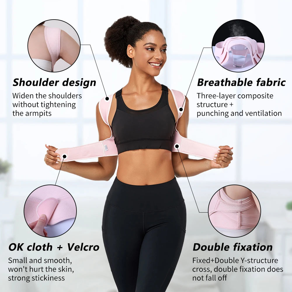 Posture Support Back Brace for Clavicle, Back Straightener Keeps Your Back Straight From Slouching, Comfortable Posture Trainer
